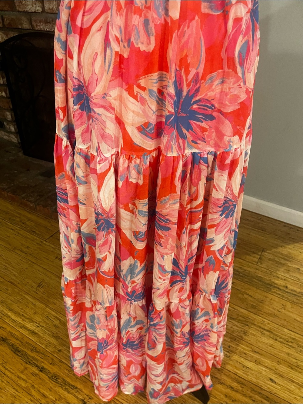 $140 Flying Tomato NWOT Coral Pink Floral Lace Maxi - Picture 8 of 8